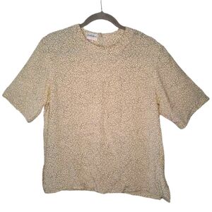 Saks Fifth Avenue 100% Silk Speckled Confetti Keyhole Top Size 10